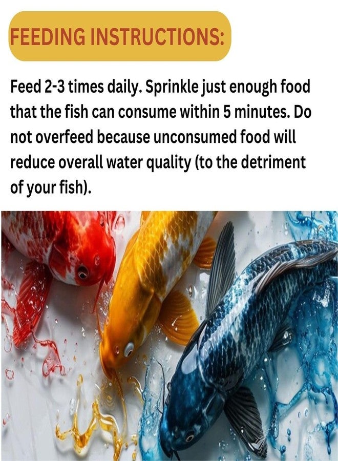 TUNAI Optimum Fish Food Super Premium 3in1 6% Spirulina Fish Food for Gold Fish, Koi, Cichlids & Other Carps and Pond Fish Varities, 100G,(Mini Pellets),All Life Stages - Image 5